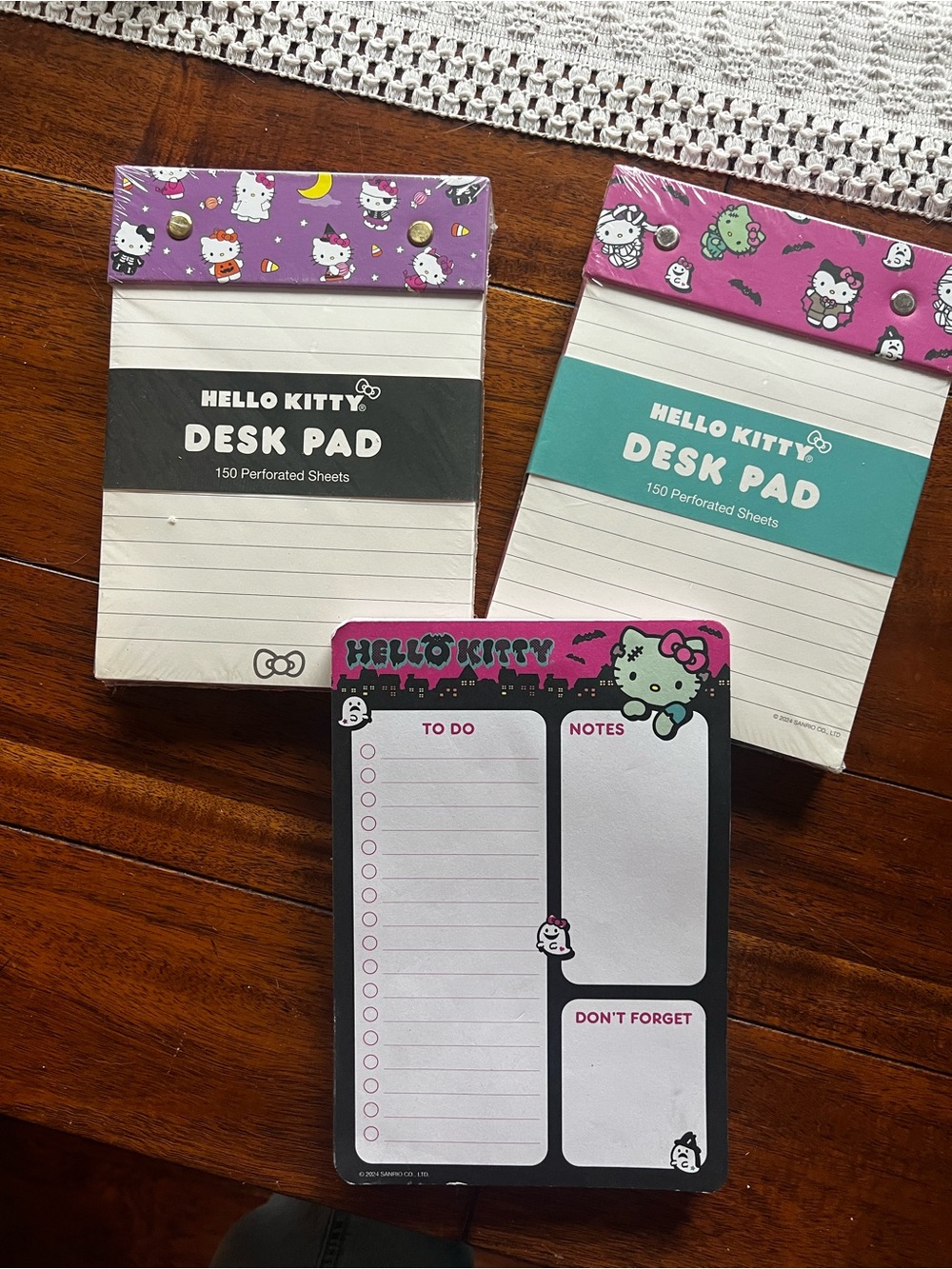 Hello Kitty Halloween Stationery Bundle – 2 Desk Pads + To Do Notepad | NWT